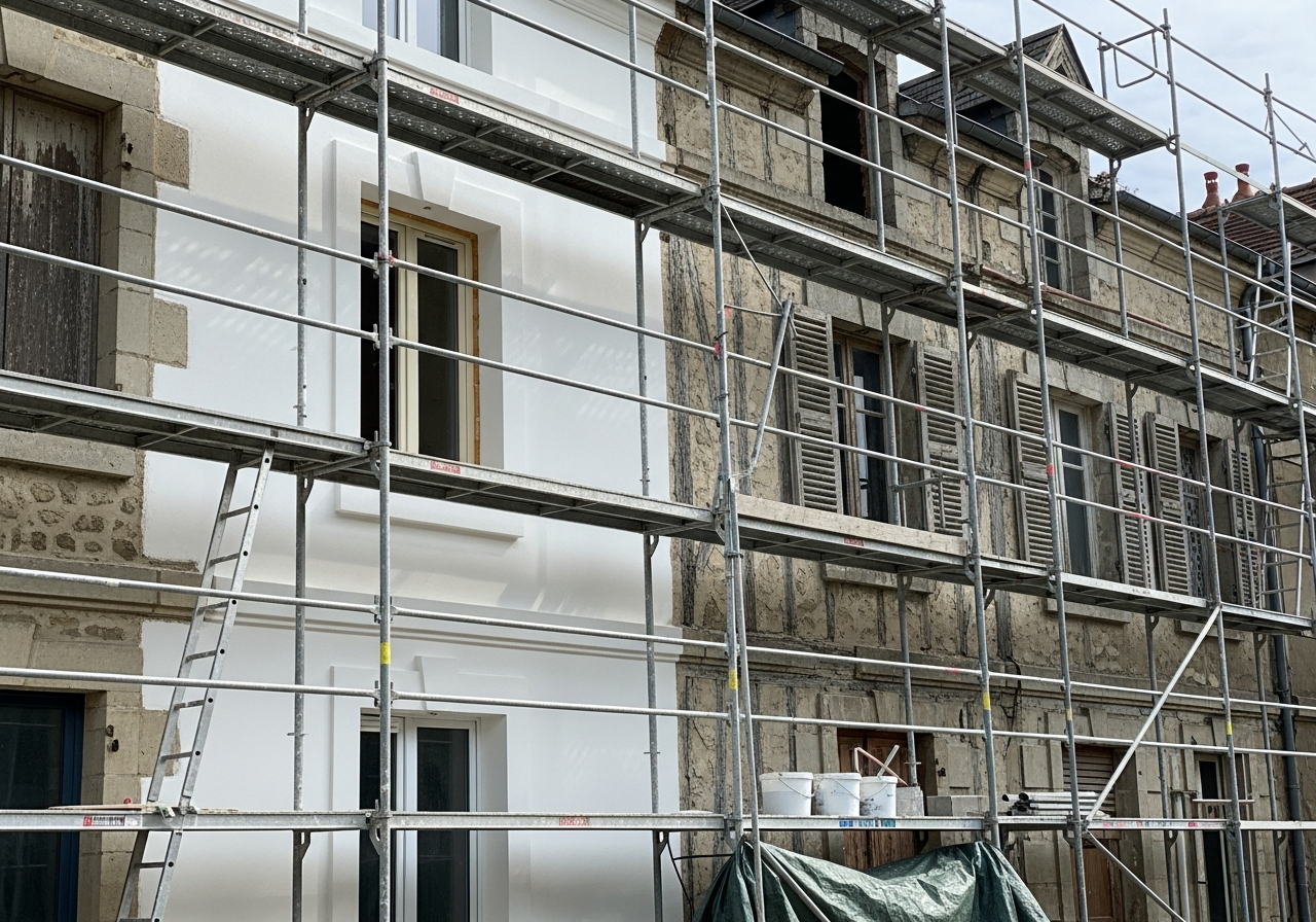 SM Rénovation — ravalement de façade en cours